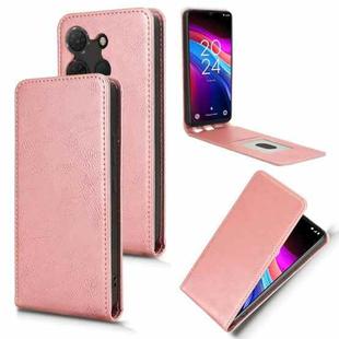 For TCL 503 Magnetic Vertical Flip Leather Phone Case(Rose Gold)