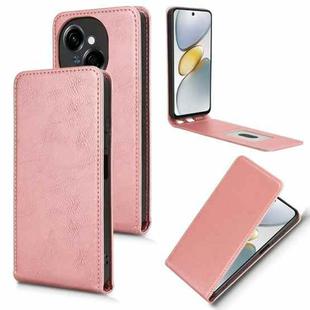 For Tecno Spark Go 1 / Pop 9 4G Magnetic Vertical Flip Leather Phone Case(Rose Gold)