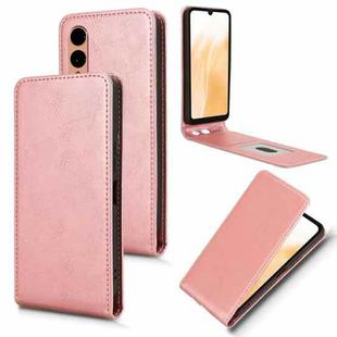 For Fujitsu Arrows F-52E We2 Magnetic Vertical Flip Leather Phone Case(Rose Gold)