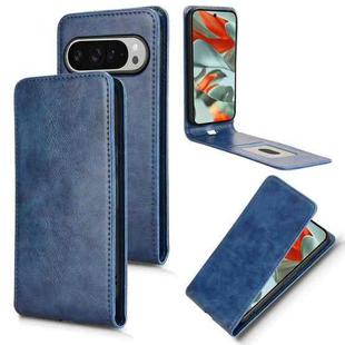 For Google Pixel 9 Magnetic Vertical Flip Leather Phone Case(Blue)