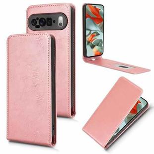 For Google Pixel 9 Pro XL Magnetic Vertical Flip Leather Phone Case(Rose Gold)