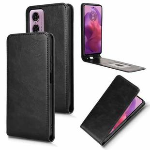 For Motorola Moto G04 / G24 / G24 Power Magnetic Vertical Flip Leather Phone Case(Black)