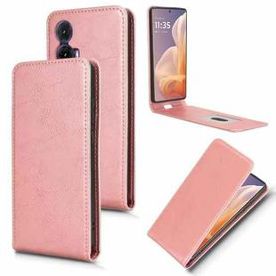 For Motorola Moto G85 5G / S50 Neo 5G Magnetic Vertical Flip Leather Phone Case(Rose Gold)