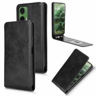 For Motorola Moto G35 5G Magnetic Vertical Flip Leather Phone Case(Black)