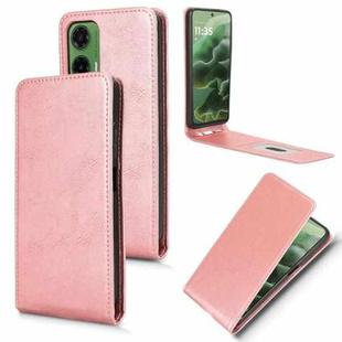 For Motorola Moto G35 5G Magnetic Vertical Flip Leather Phone Case(Rose Gold)