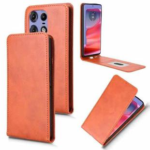 For Motorola Edge 50 Pro 5G Magnetic Vertical Flip Leather Phone Case(Brown)