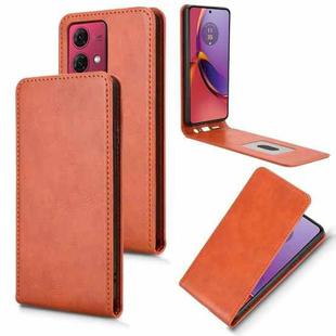 For Motorola Moto G84 5G Magnetic Vertical Flip Leather Phone Case(Brown)