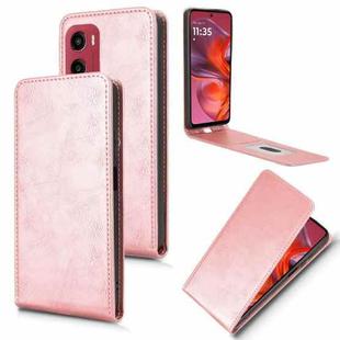 For Motorola Moto G05 Magnetic Vertical Flip Leather Phone Case(Rose Gold)