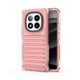 For Redmi Note 14 Pro+ 5G High Transparency TPU Hybrid PC Airbag Phone Case(Peach Red)