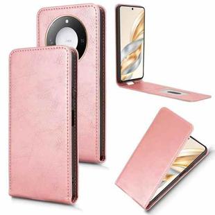 For Honor X60 5G / X9c Smart Magnetic Vertical Flip Leather Phone Case(Rose Gold)