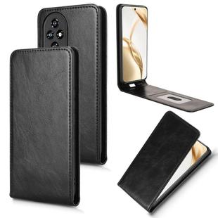 For Honor 200 5G Magnetic Vertical Flip Leather Phone Case(Black)