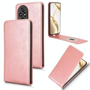 For Honor 200 5G Magnetic Vertical Flip Leather Phone Case(Rose Gold)