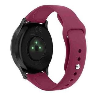 For Garmin Vivoactive 3 / Vivomove HR Solid Color Reverse Buckle Silicone Watch Band, Size: Large Size(Wine Red)