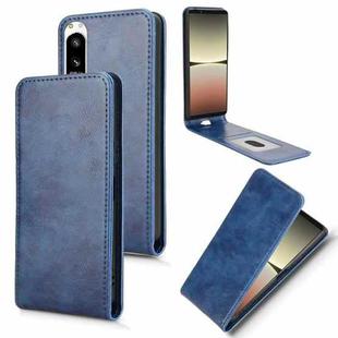 For Sony Xperia 5 IV Magnetic Vertical Flip Leather Phone Case(Blue)