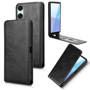 For Sony Xperia 1 VI Magnetic Vertical Flip Leather Phone Case(Black)