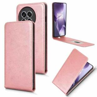 For OnePlus Ace 5 / Ace 5 Pro Magnetic Vertical Flip Leather Phone Case(Rose Gold)