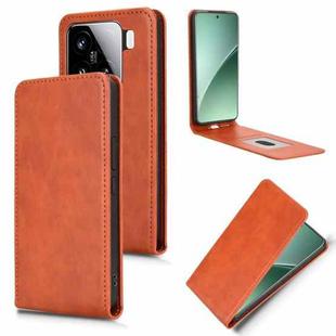 For Xiaomi 15 Magnetic Vertical Flip Leather Phone Case(Brown)