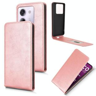 For Xiaomi Poco M7 Pro 5G / Redmi Note 14 5G Magnetic Vertical Flip Leather Phone Case(Rose Gold)