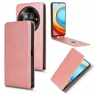 For ZTE Blade A75 5G Magnetic Vertical Flip Leather Phone Case(Rose Gold)