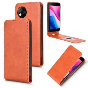 For ZTE Blade A35 Lite Magnetic Vertical Flip Leather Phone Case(Brown)