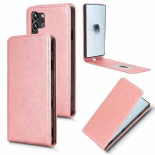 For ZTE nubia Red Magic 10 Pro+ Magnetic Vertical Flip Leather Phone Case(Rose Gold)