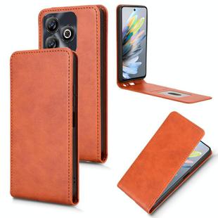 For ZTE Blade A75 4G Magnetic Vertical Flip Leather Phone Case(Brown)