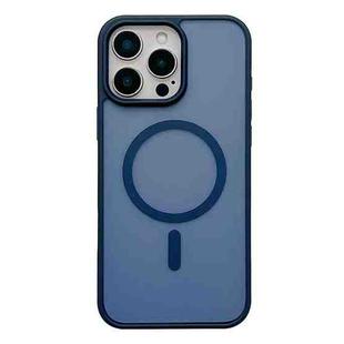 For iPhone 15 Pro Max Frosted Skin Feel MagSafe Phone Case(Dark Blue)