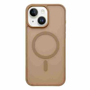 For iPhone 15 Frosted Skin Feel MagSafe Phone Case(Desert Gold)