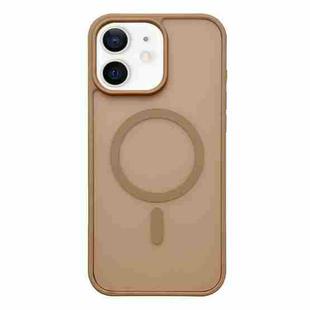 For iPhone 12 Frosted Skin Feel MagSafe Phone Case(Desert Gold)