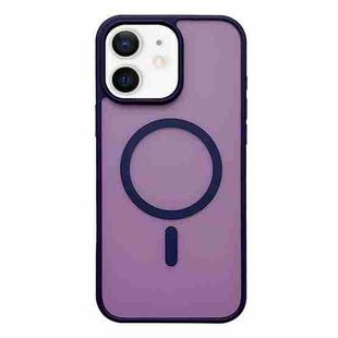 For iPhone 12 Frosted Skin Feel MagSafe Phone Case(Dark Purple)