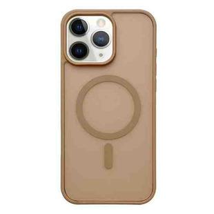 For iPhone 11 Pro Max Frosted Skin Feel MagSafe Phone Case(Desert Gold)