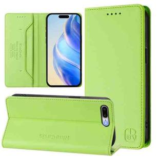 For iPhone 7 Plus / 8 Plus RC01 Dual-Folded Magnetic Suction RFID Leather Phone Case(Grass Green)