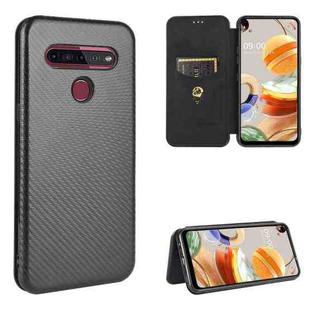 For LG K41S / K51S Carbon Fiber Texture Horizontal Flip TPU + PC + PU Leather Case with Card Slot(Black)