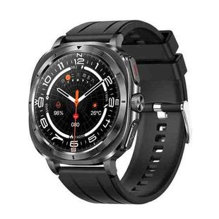 ET492 1.43 inch AMOLED Screen Silicone Strap Smart Watch Supports ECG/Blood Sugar Monitoring(Black)