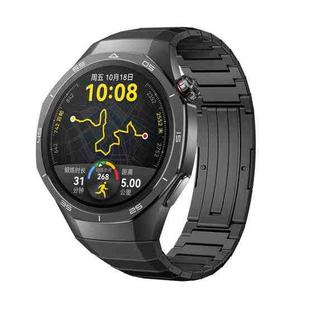 For Huawei Watch GT 5 Pro 46mm Push Folding Clasp Titanium Watch Band(Black)