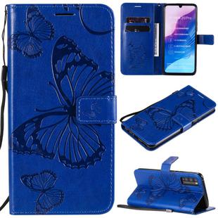 For Huawei Enjoy Z 3D Butterflies Embossing Pattern Horizontal Flip Leather Case with Holder & Card Slot & Wallet & Lanyard(Blue)