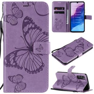 For Huawei Enjoy Z 3D Butterflies Embossing Pattern Horizontal Flip Leather Case with Holder & Card Slot & Wallet & Lanyard(Purple)