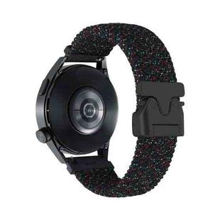 20mm Snap Button Nylon Braided Watch Band(Starlight Black)