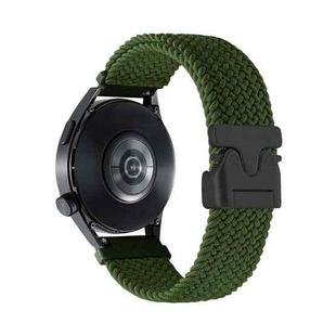 22mm Snap Button Nylon Braided Watch Band(Green)