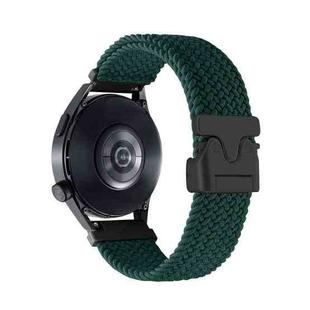 22mm Snap Button Nylon Braided Watch Band(Jungle Green)