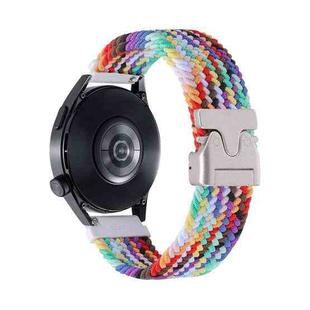 22mm Snap Button Nylon Braided Watch Band(Official Rainbow)