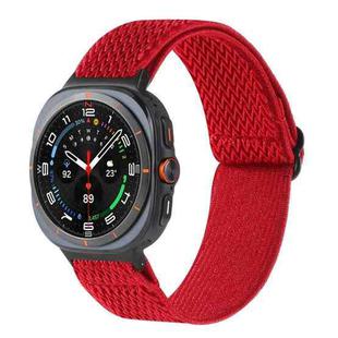 For Samsung Galaxy Watch Ultra 47mm Wave Pattern Nylon Braided Watch Band(Red)