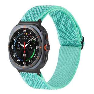 For Samsung Galaxy Watch Ultra 47mm Wave Pattern Nylon Braided Watch Band(Mint Green)