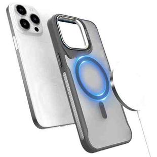 For iPhone 15 Pro Max Metal Bracket MagSafe Magnetic Phone Case(Grey)