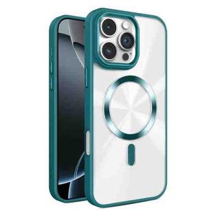 For iPhone 16 Pro Glaring CD Texture MagSafe Phone Case(Deep Green)