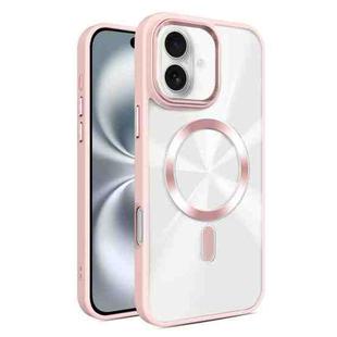 For iPhone 16 Plus Glaring CD Texture MagSafe Phone Case(Pink)