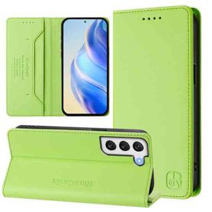 For Samsung Galaxy S21+ 5G RC01 Dual-Folded Magnetic Suction RFID Leather Phone Case(Grass Green)