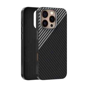 For iPhone 16 Pro Max ABEEL C Carbon Fiber Series 6D Micro Relief MagSafe Phone Case(Black Grey)