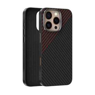 For iPhone 16 Pro ABEEL C Carbon Fiber Series 6D Micro Relief MagSafe Phone Case(Black Red)