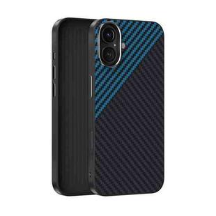 For iPhone 16 Plus ABEEL C Carbon Fiber Series 6D Micro Relief MagSafe Phone Case(Black Blue)